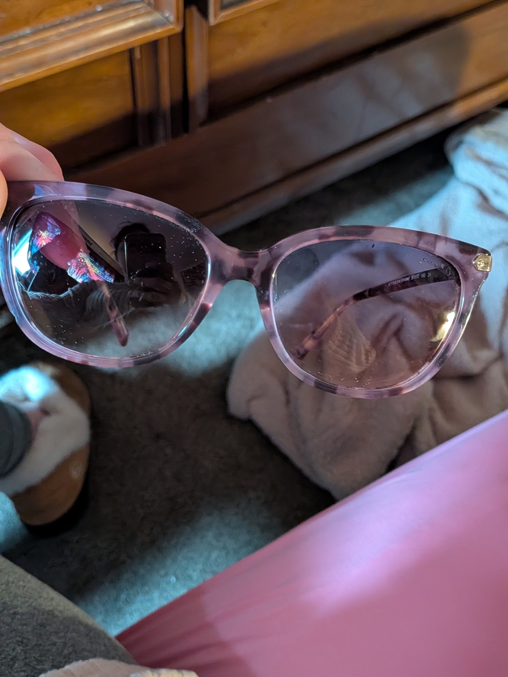 Coach Women’s Pink Transparent Cat-Eye Sunglasses